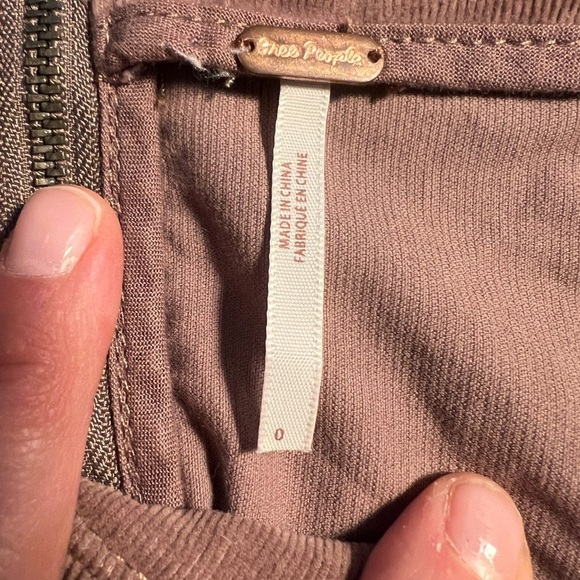 Free People brown corduroy mini skirt size 0 - Picture 5 of 5